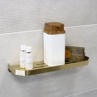 Полка прямоугольная одноэтажная Fixsen Hi-Tech золото-сатин (FX-843G)